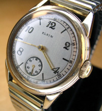 WWII Elgin wrist watch in 10k y.g.f.